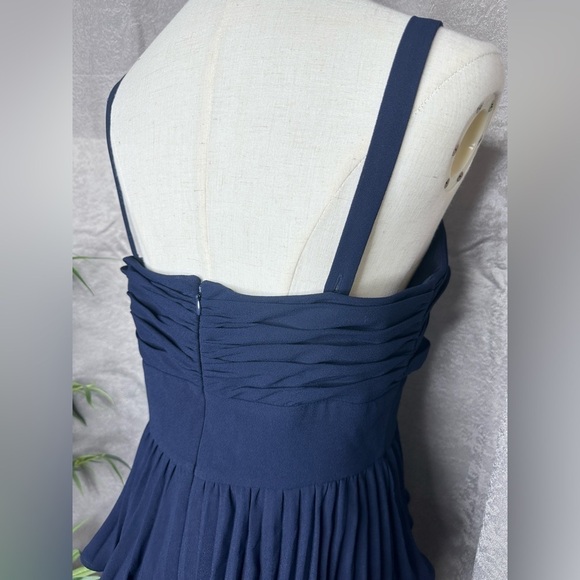 NWT Gianni Bini Danica Tiered Ruffle Sweetheart Dress in Navy Sz 8 - Picture 8 of 14